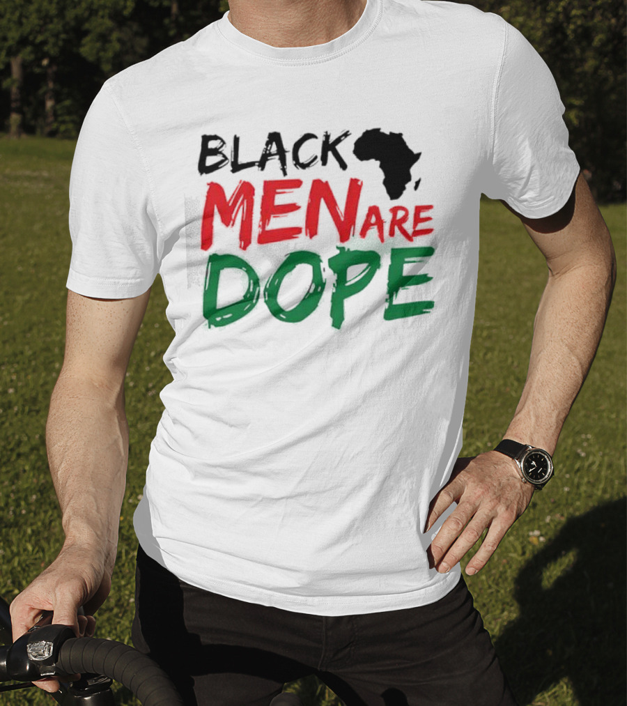 Black Men Are Dope Africa Silhouette Red Green T-Shirt
