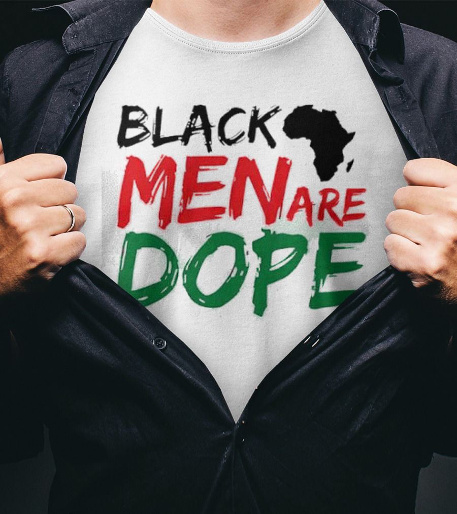 Black Men Are Dope Africa Silhouette Red Green T-Shirt