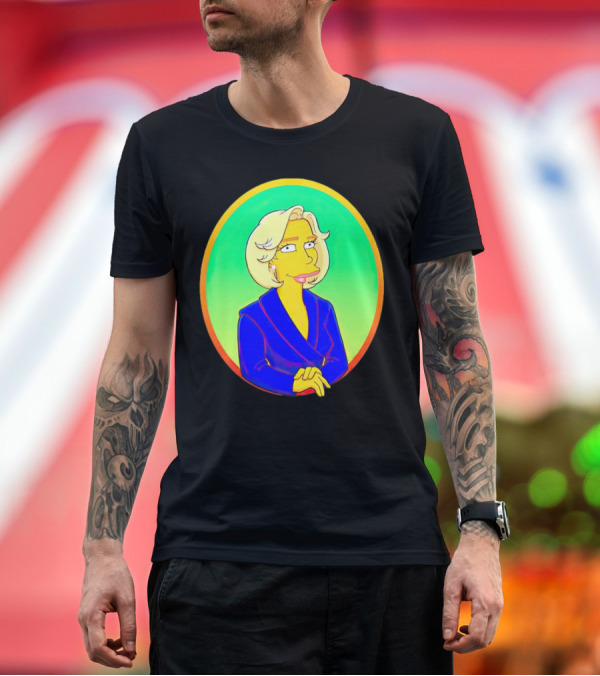Gwen Walz Simpson Cartoon Style Portrait Oval Frame T-Shirt