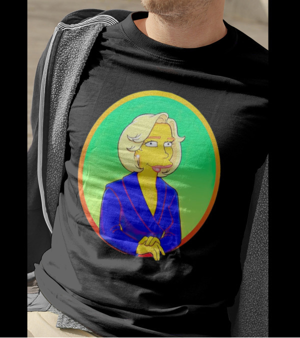 Gwen Walz Simpson Cartoon Style Portrait Oval Frame T-Shirt