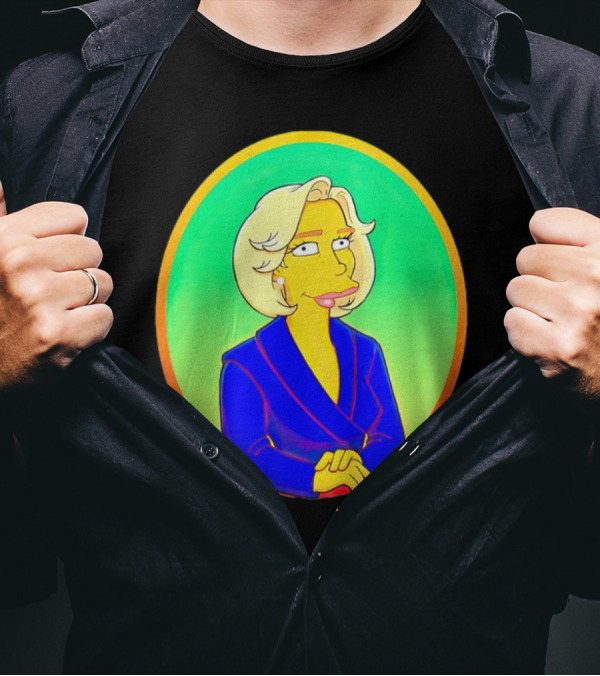 Gwen Walz Simpson Cartoon Style Portrait Oval Frame T-Shirt