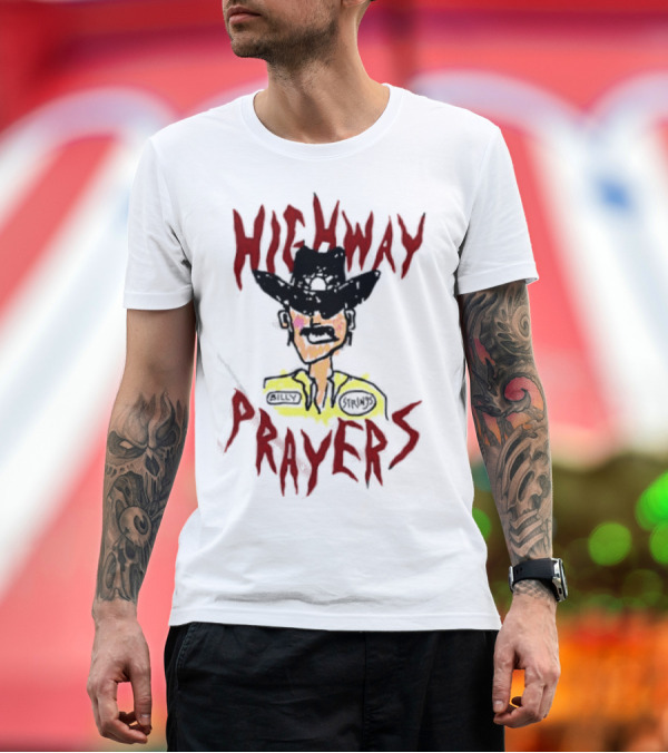 Premium T-Shirt: Highway Prayers Cowboy Sheriff with Billy Strings Badge T-Shirt Highway Prayers Cowboy Sheriff with Billy Strings Badge T-Shirt