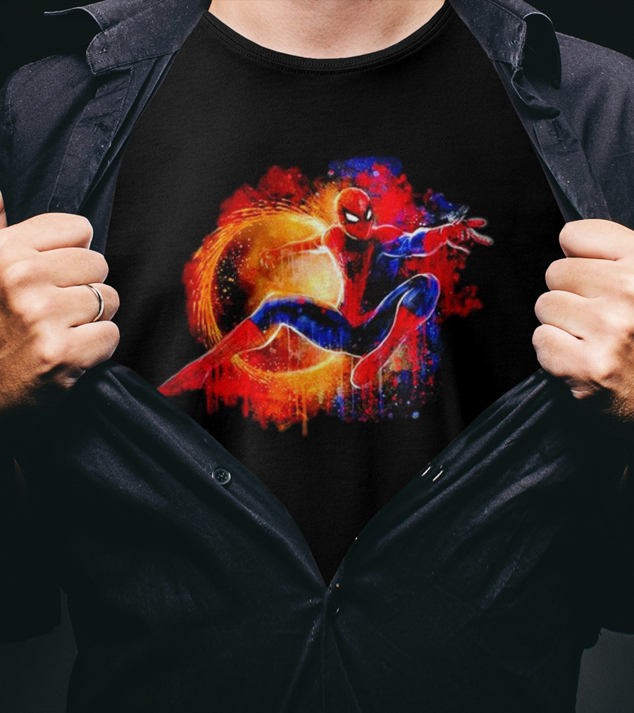 Spiderman Dynamic Splash Through The Vivid Spiderverse T-Shirt