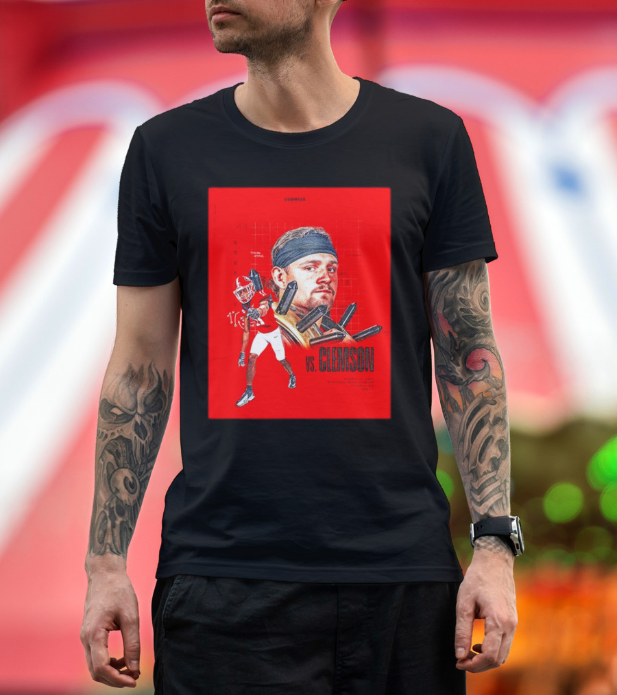 Arian Smith 11 Dan Jackson 17 Georgia Bulldogs vs Clemson Tigers August 31 2024 Football Showdown T-Shirt