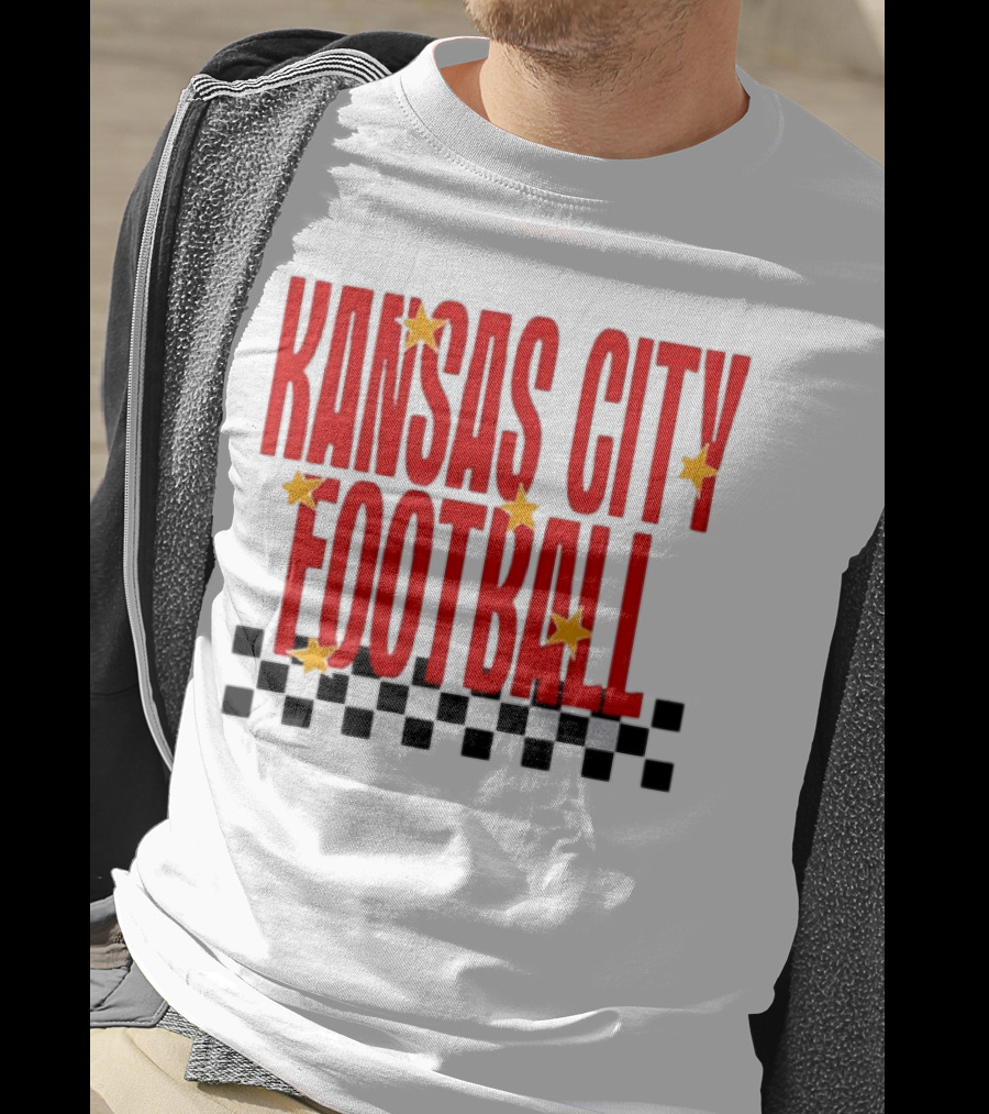KANSAS CITY FOOTBALL Red Stars Checkerboard Deep Heather T-Shirt