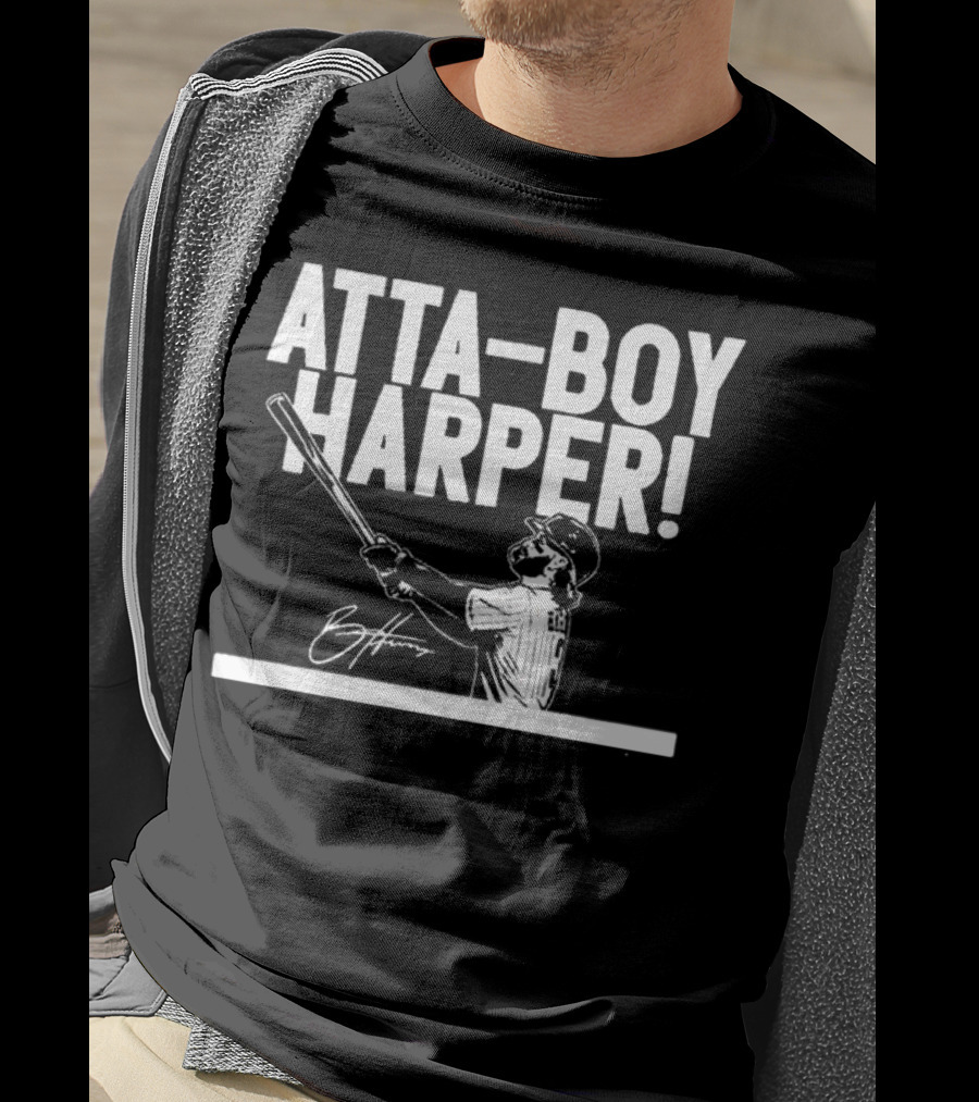 Philadelphia Phillies Atta-boy Harper Signature Baseball T-Shirt