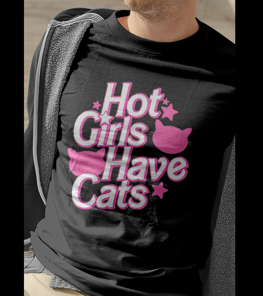 Hot Girls Have Cats Barbie Cats And Stars T-Shirt