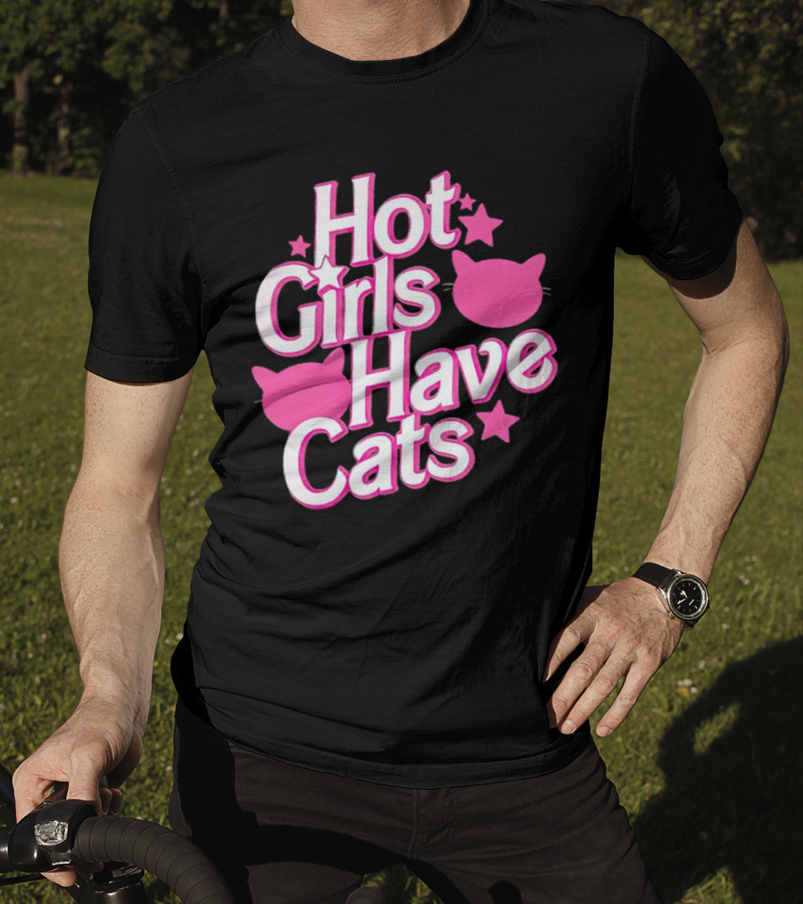 Hot Girls Have Cats Barbie Cats And Stars T-Shirt