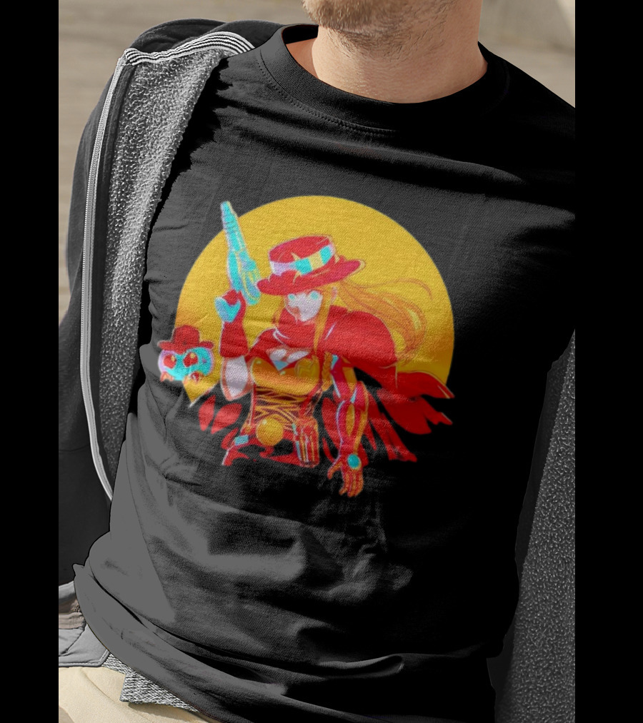 Samus Aran Metroid Marshal With Gun And Hat In Western T-Shirt