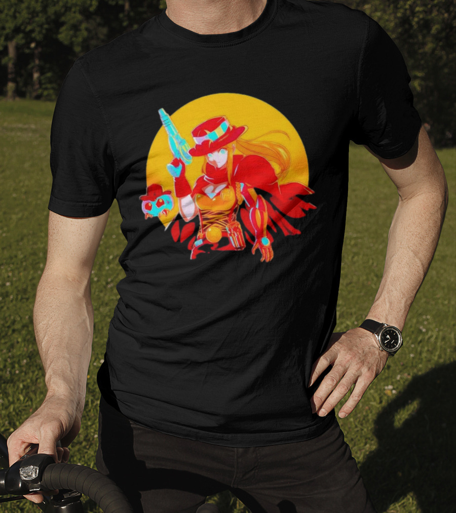 Samus Aran Metroid Marshal With Gun And Hat In Western T-Shirt