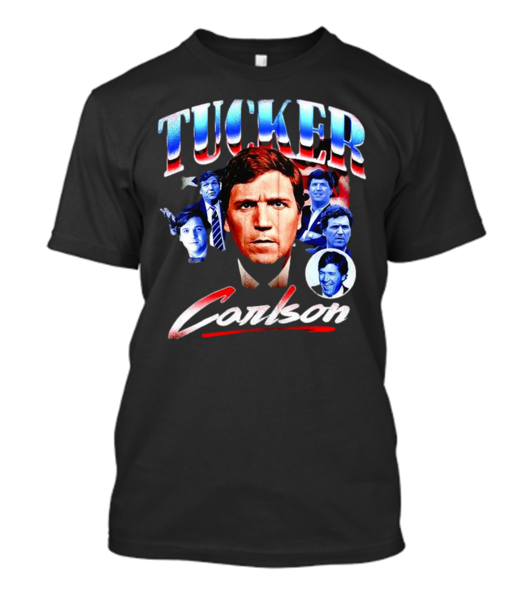 Tucker Carlson Stars And Stripes Faces T-Shirt