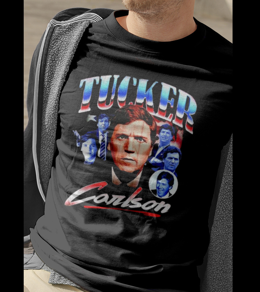 Tucker Carlson Stars And Stripes Faces T-Shirt