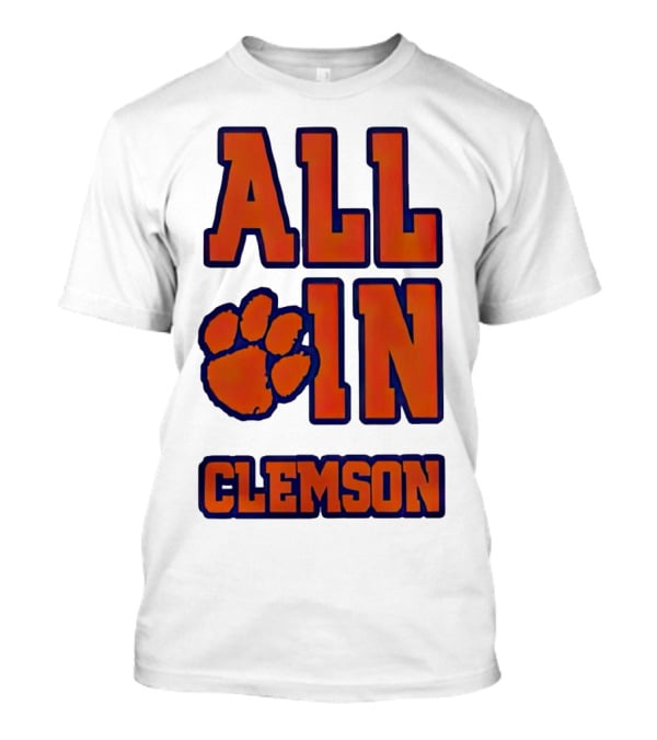 All In Clemson Tigers Football Paw T-Shirt
