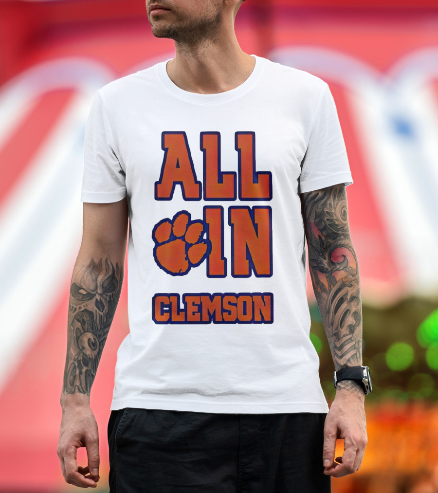All In Clemson Tigers Football Paw T-Shirt
