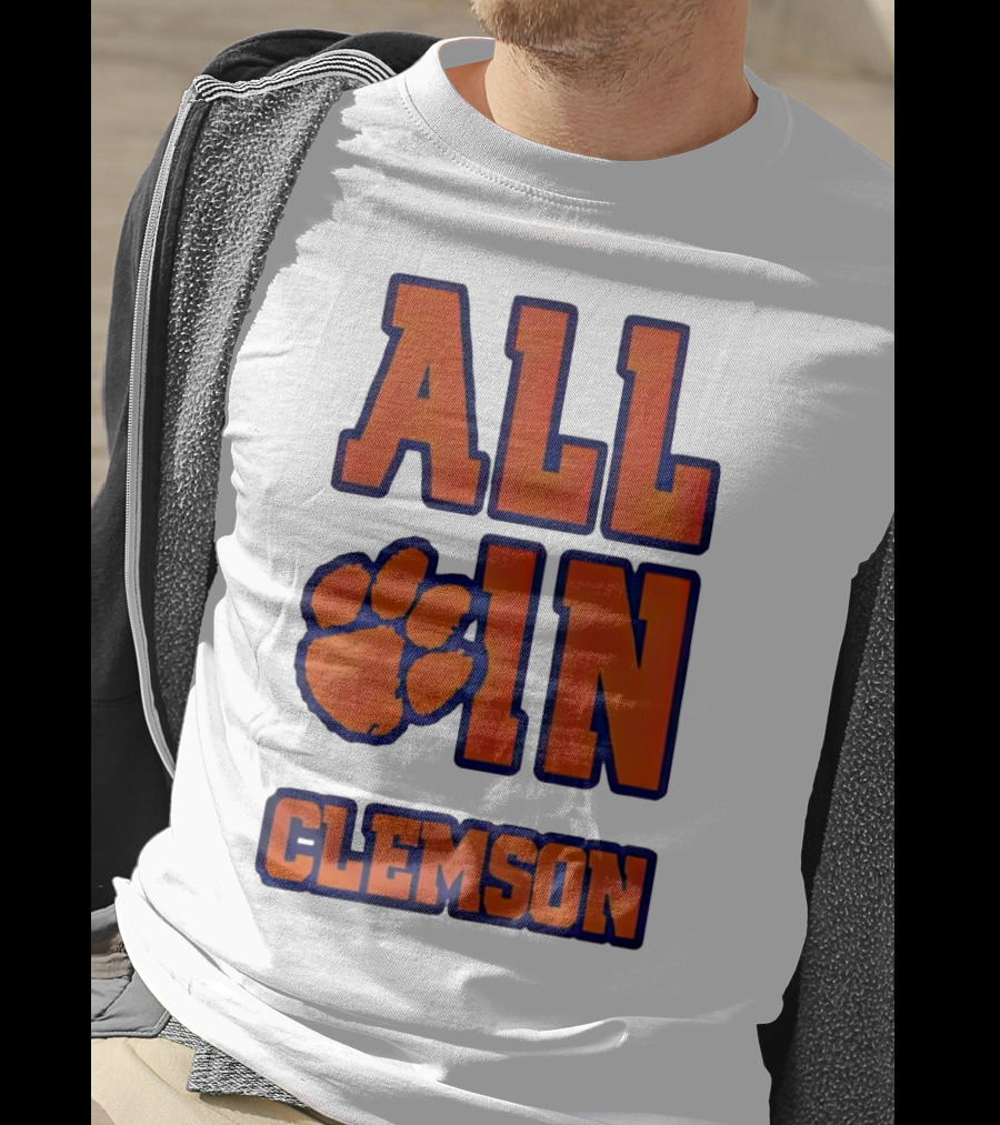 All In Clemson Tigers Football Paw T-Shirt