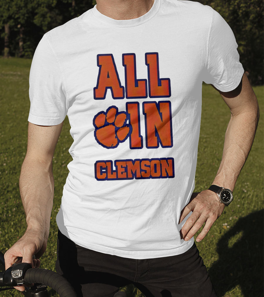 All In Clemson Tigers Football Paw T-Shirt