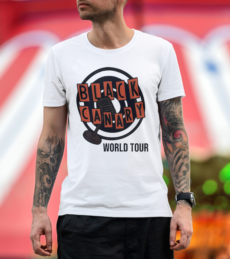 Black Canary World Tour Microphone Music T-Shirt