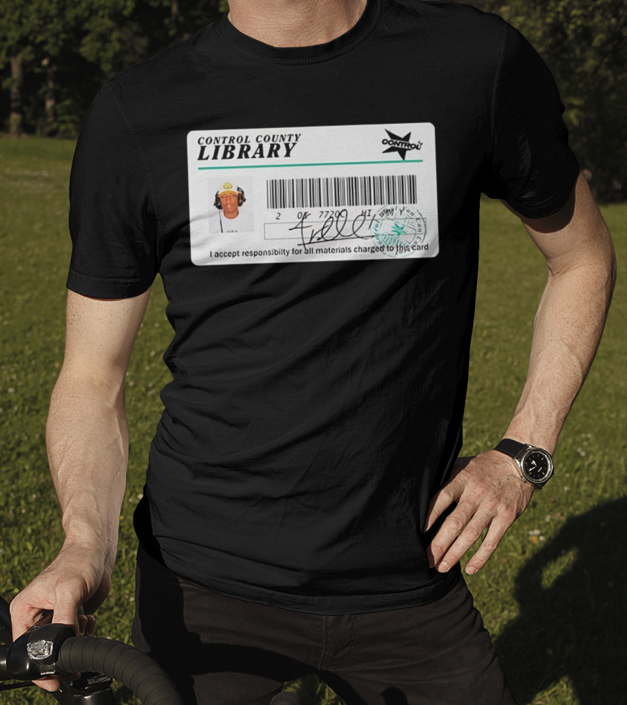 Control County Library Card Design With Signature And Photo T-Shirt