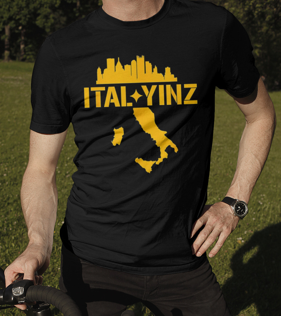 Ital Yinz Pittsburgh Skyline Italy Map T-Shirt
