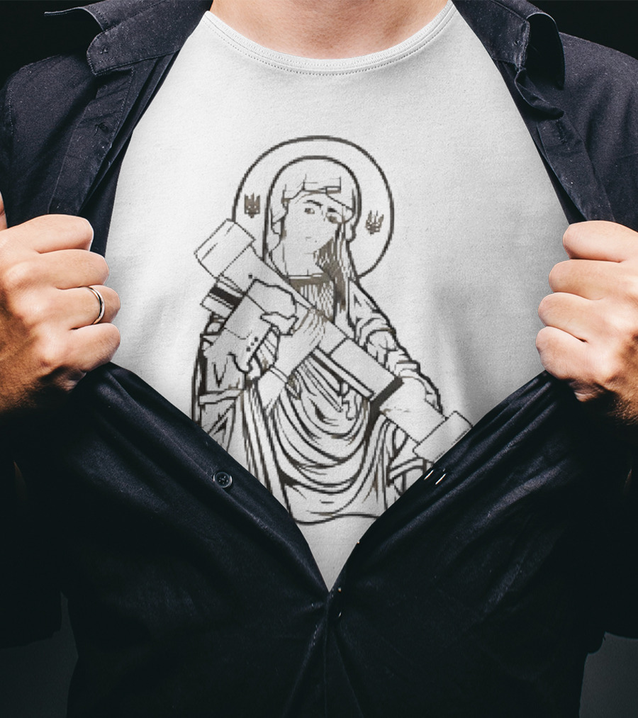 Military Bundle Saint Holding Rocket Launcher T-Shirt