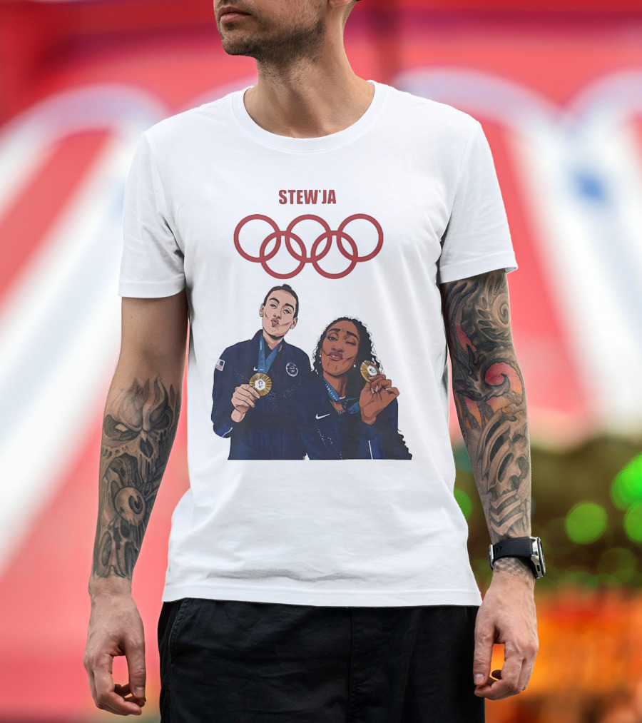 Stewja Olympic Rings A'Ja Wilson Breanna Stewart T-Shirt