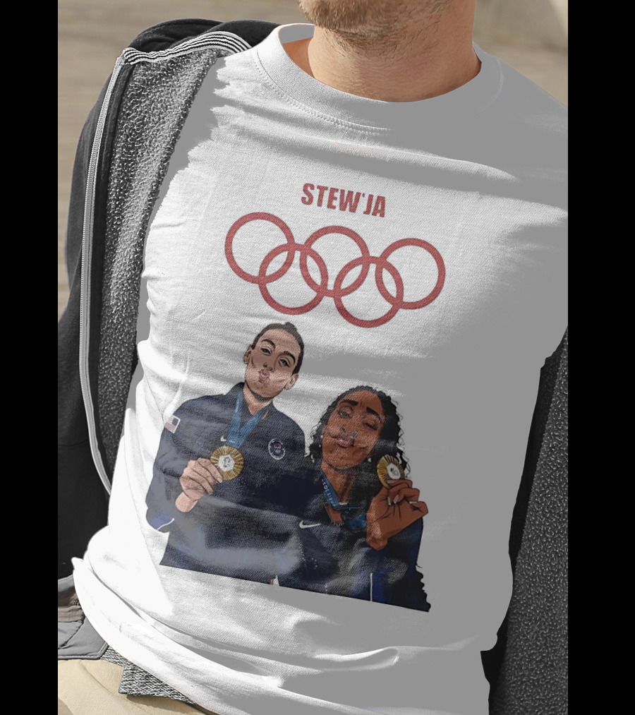Stewja Olympic Rings A'Ja Wilson Breanna Stewart T-Shirt