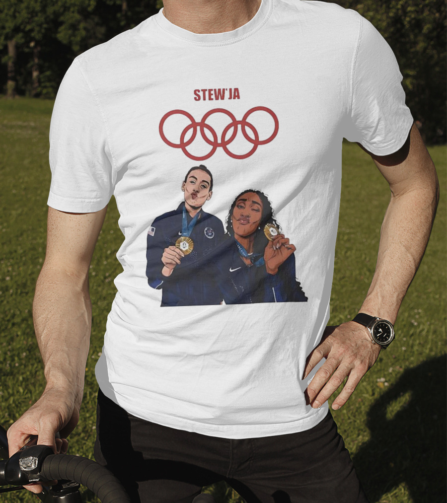 Stewja Olympic Rings A'Ja Wilson Breanna Stewart T-Shirt