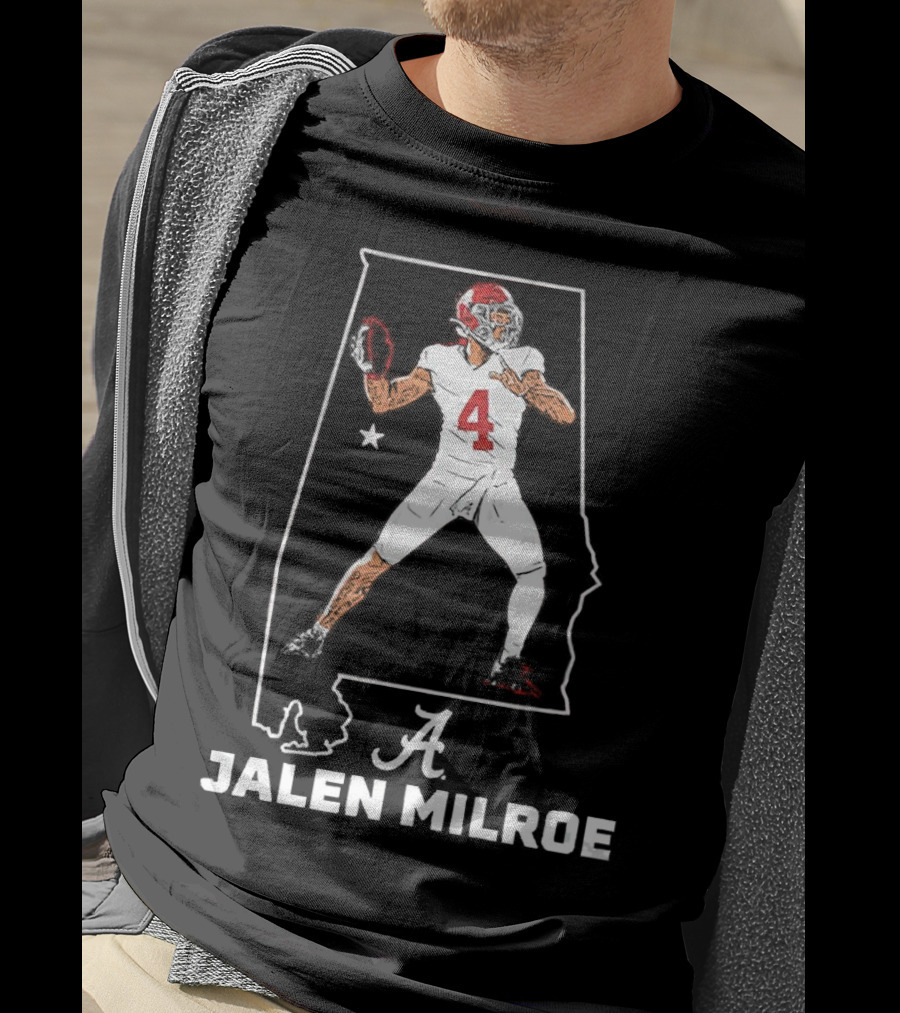 Alabama Crimson Tide Jalen Milroe Football Star T-Shirt