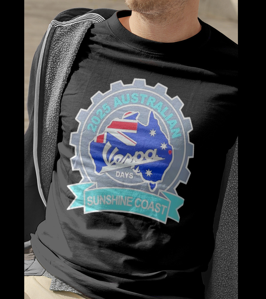 2025 Australian Sunshine Coast Vespa Days Australia Flag T-Shirt
