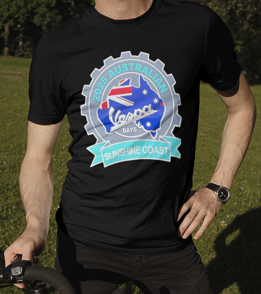 2025 Australian Sunshine Coast Vespa Days Australia Flag T-Shirt