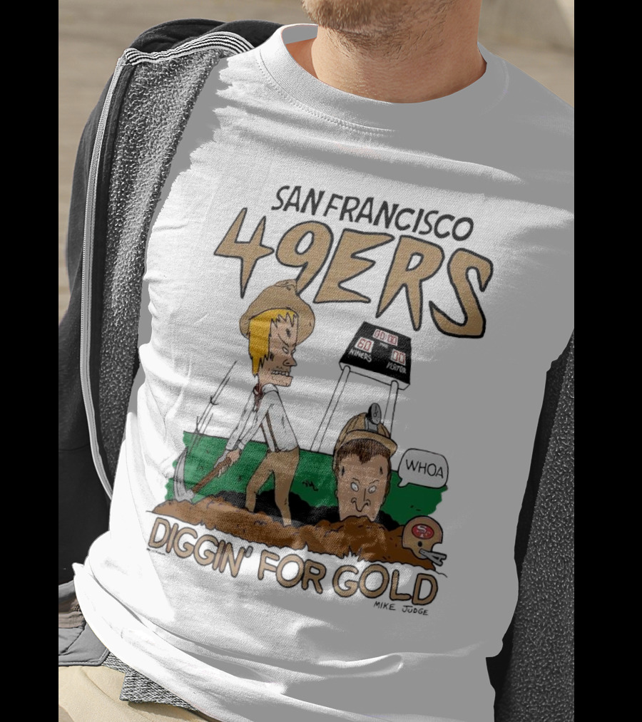 San Francisco 49ers Diggin' For Gold NFL X Beavis And Butt-Head T-Shirt