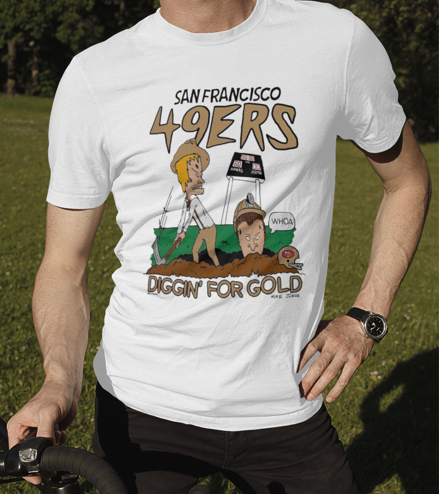 San Francisco 49ers Diggin' For Gold NFL X Beavis And Butt-Head T-Shirt