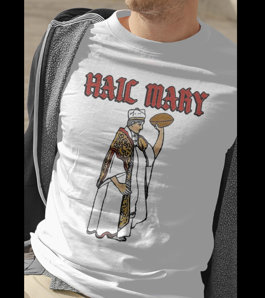 Hail Mary Priest Holding Football T-Shirt