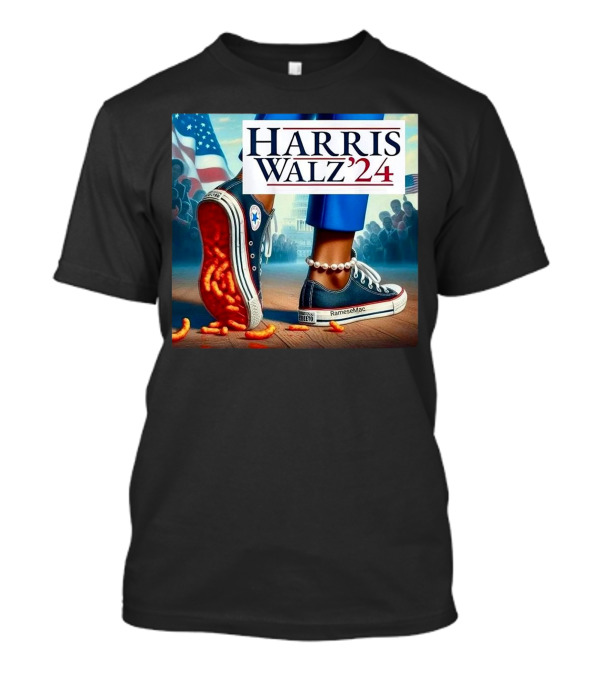 Harris Walz 2024 RameseMac Cheetos Converse Sneakers American Flag T-Shirt