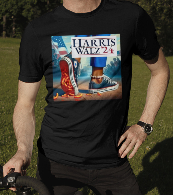 Harris Walz 2024 RameseMac Cheetos Converse Sneakers American Flag T-Shirt