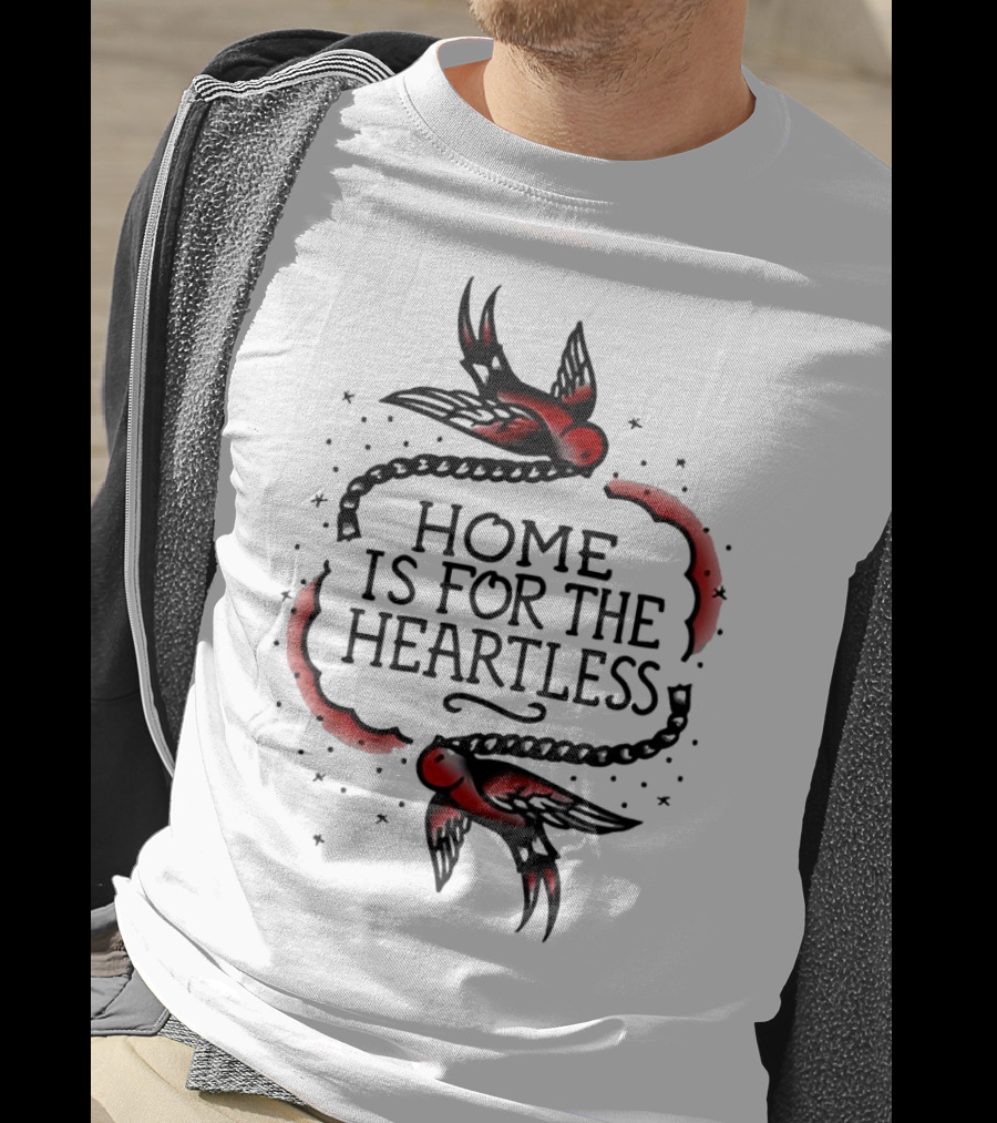 Home Is For The Heartless Red Swallows And Chain T-Shirt