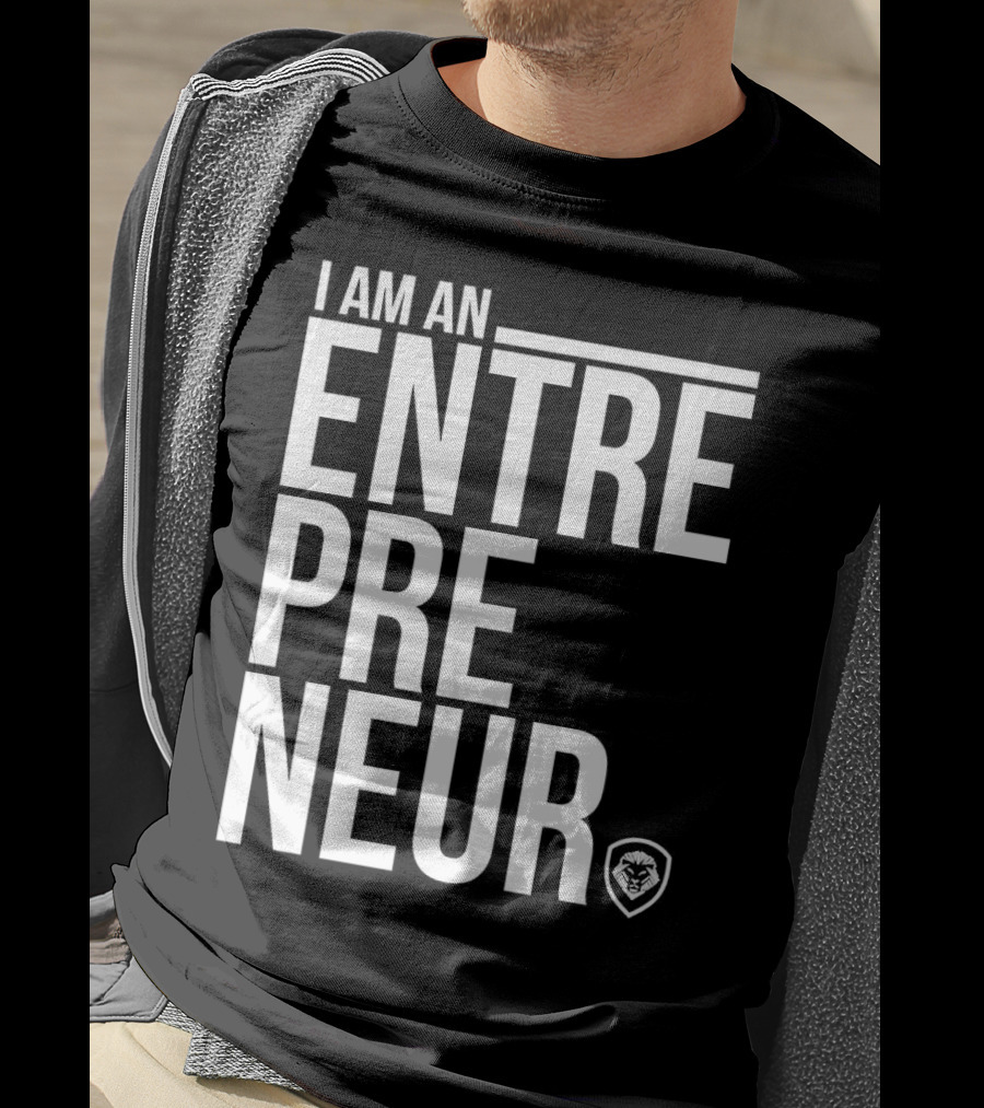 I Am An Entrepreneur Lion Shield Badge T-Shirt