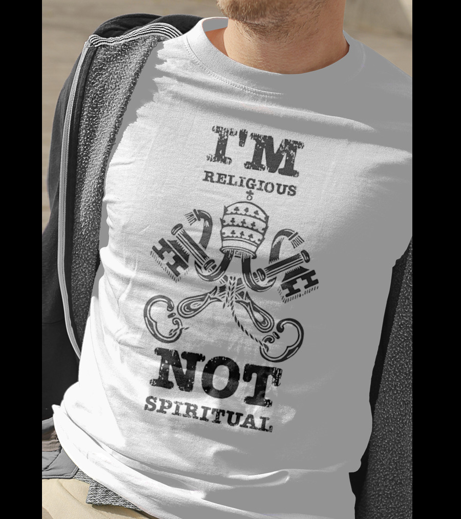 I'm Religious Not Spiritual Papal Tiara And Crossed Keys T-Shirt