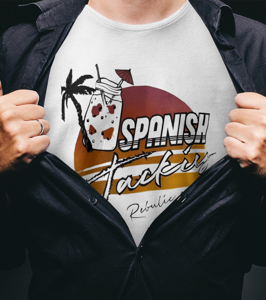 Spanish Jacking Republic Of Pirates Sunset Palm Tropical Drink T-Shirt