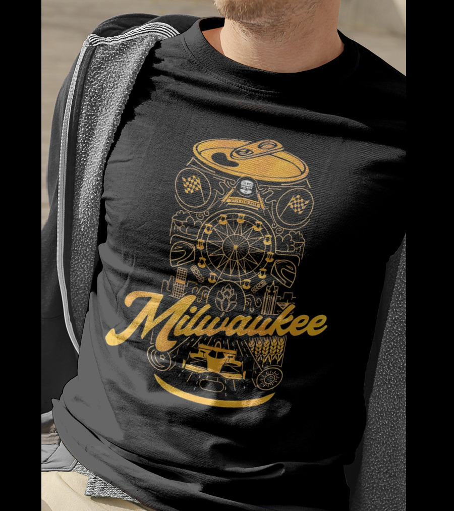 Milwaukee State Fair Park Ferris Wheel And Beer Can T-Shirt