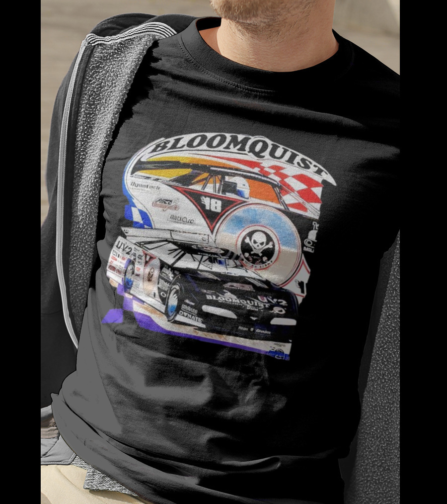 Bloomquist Dirt Late Model Champion 1998 Racing Skull T-Shirt