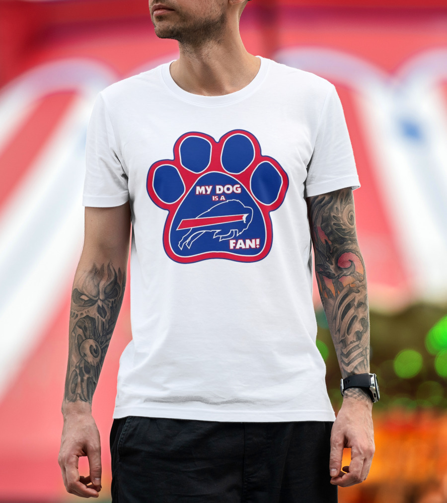 Buffalo Bills My Dog Is a Fan Paw Prints T-Shirt