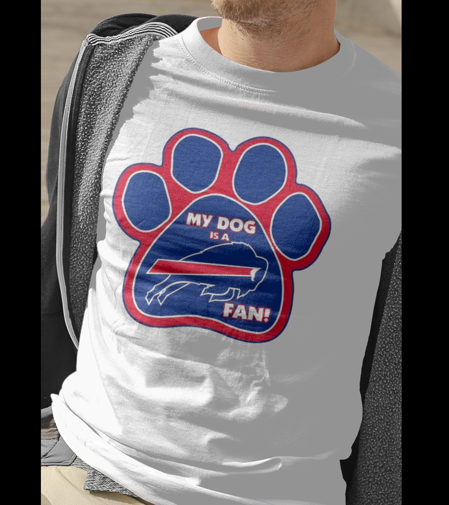 Buffalo Bills My Dog Is A Fan Paw Prints T-Shirt