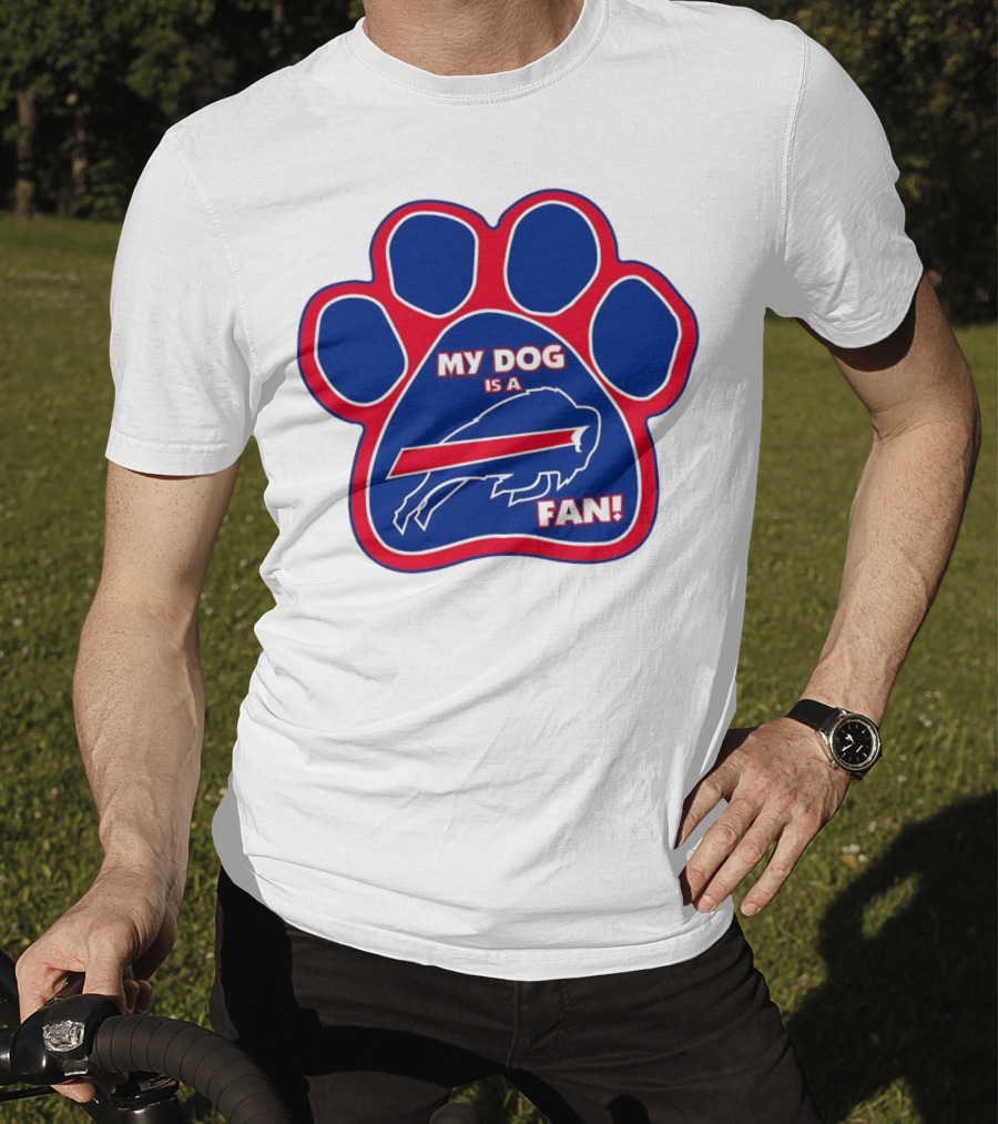 Buffalo Bills My Dog Is A Fan Paw Prints T-Shirt