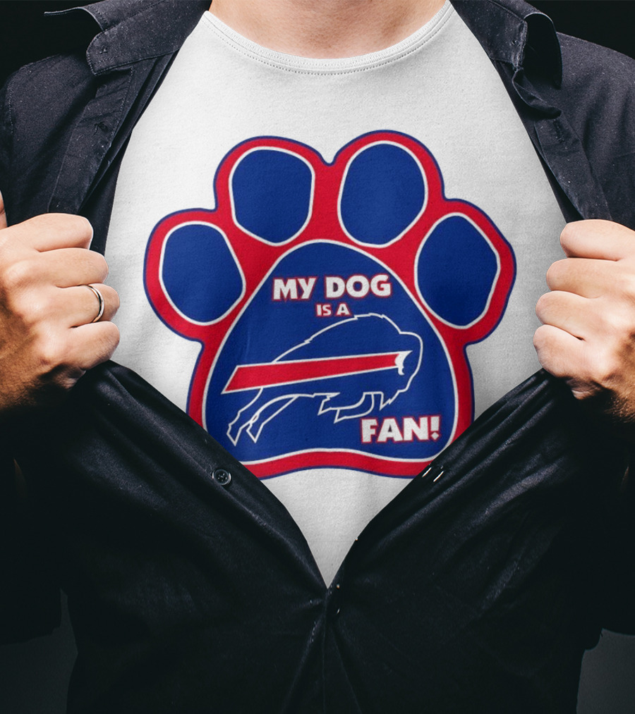 Buffalo Bills My Dog Is A Fan Paw Prints T-Shirt