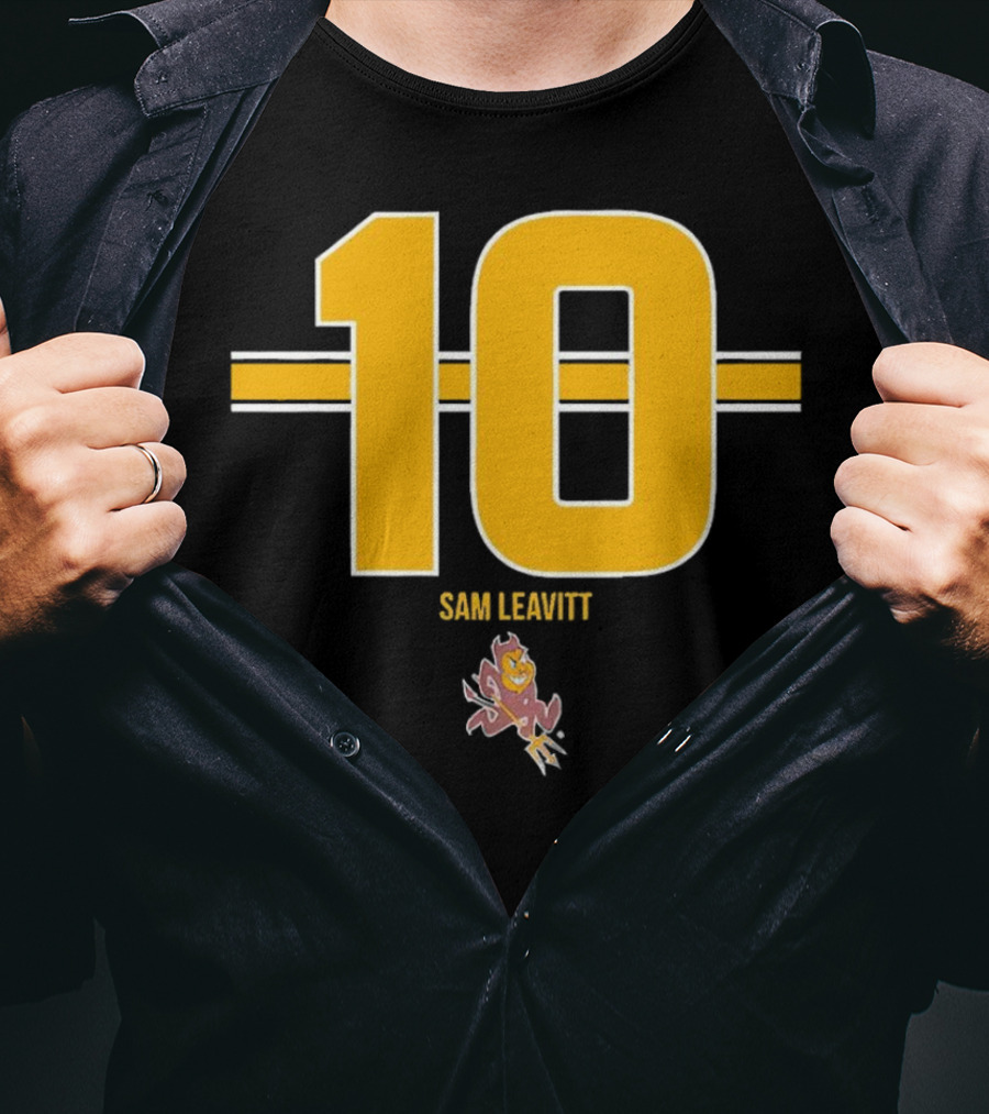 Sam Leavitt 10 Arizona State Sun Devils Football Player Iconic T-Shirt
