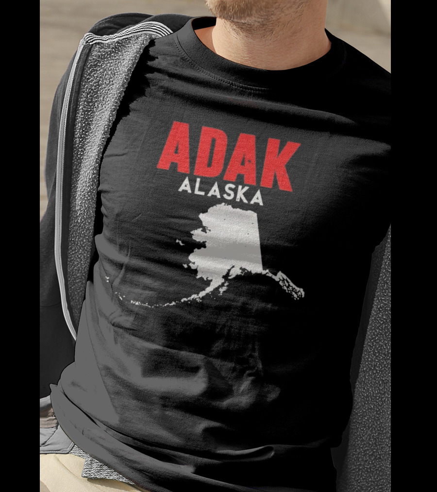 Adak Alaska State Map Travel USA Alaskan America T-Shirt