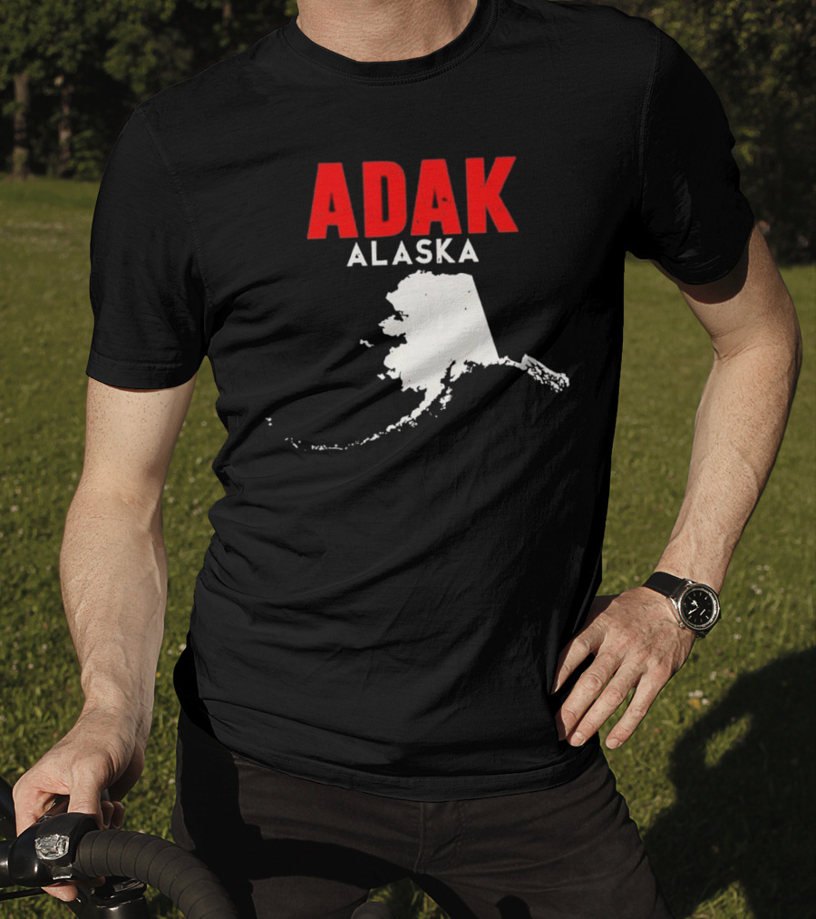 Adak Alaska State Map Travel USA Alaskan America T-Shirt