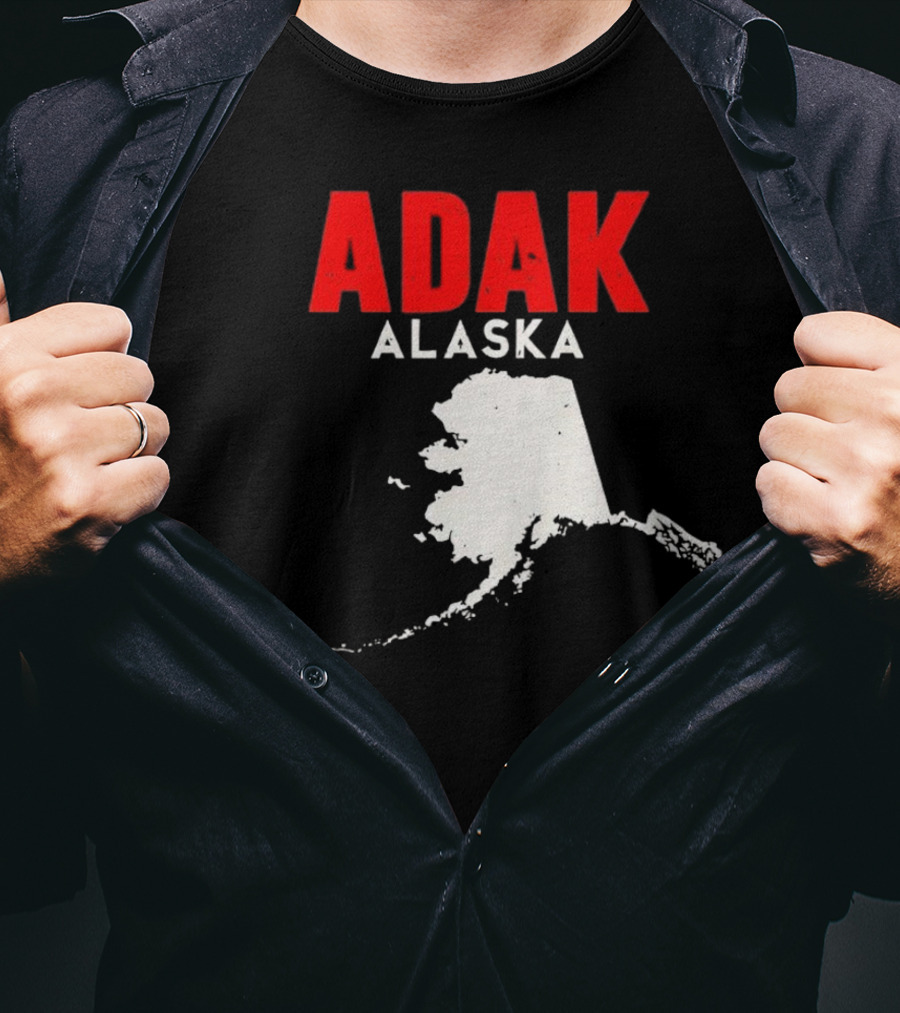 Adak Alaska State Map Travel USA Alaskan America T-Shirt