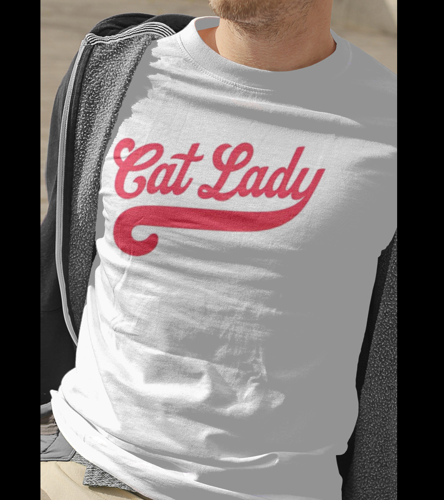 Cincinnati Reds Cat Lady Baseball Script Red T-Shirt